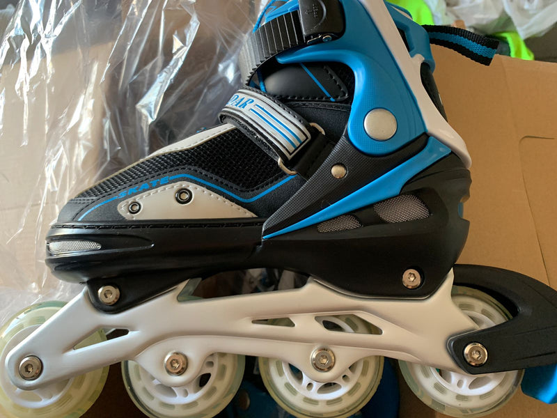 Pack Patin Azul + Casco + Rodilleras